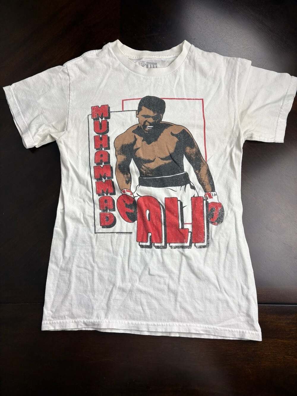 Muhammad Ali The Greatest Graphic T-Shirt White Boxing Double Sided Size Small